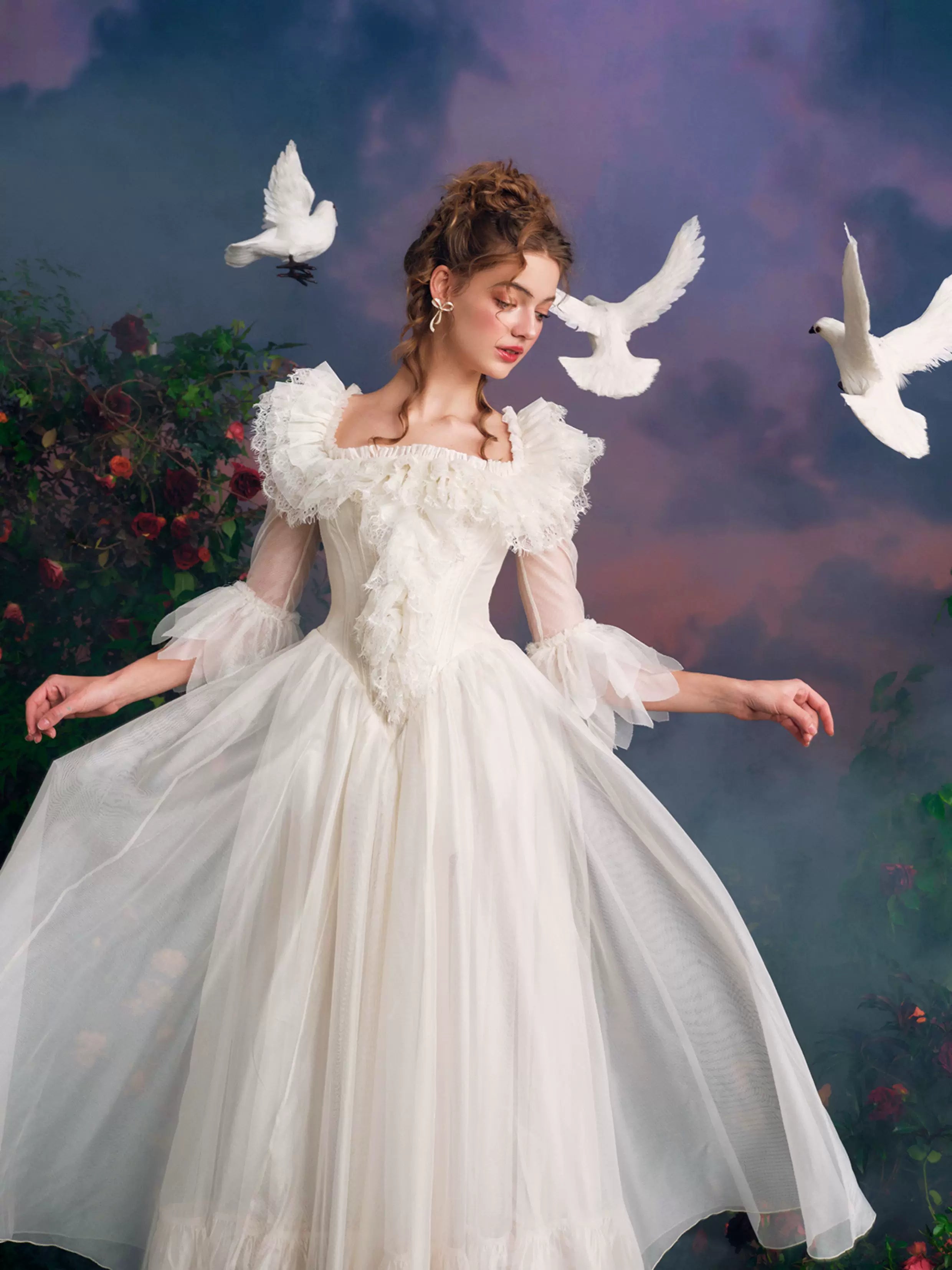 Wing of Resilience Antique Corset Wedding Gown