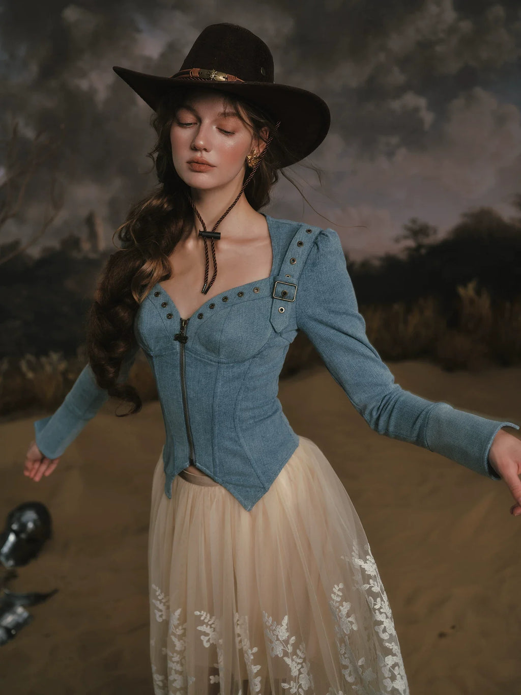Denim Knight Structured French Denim Corset