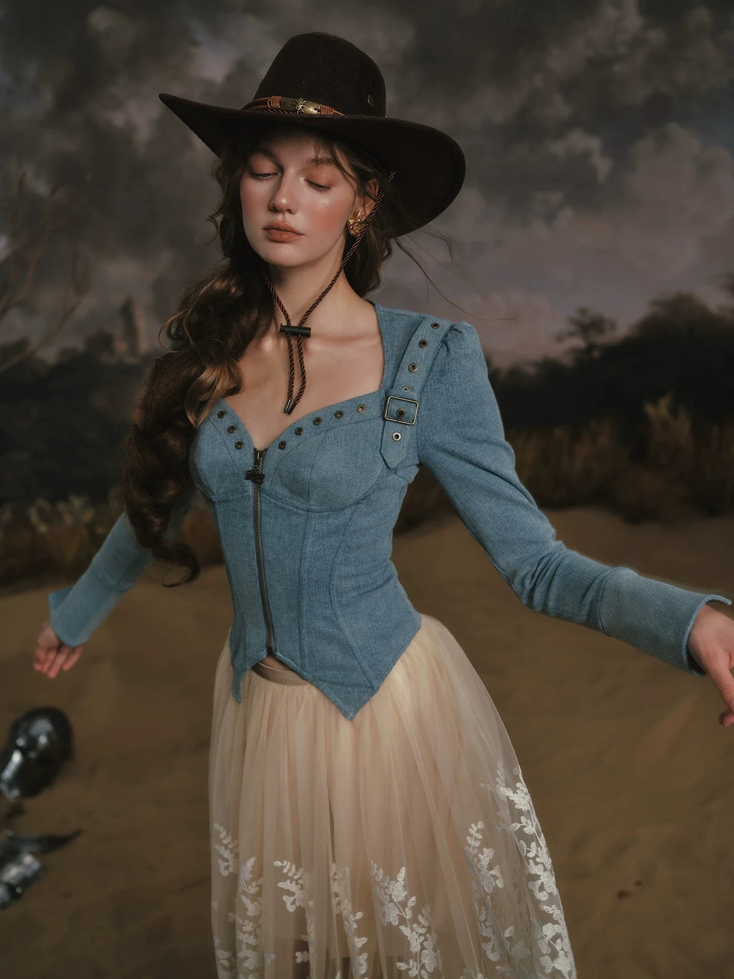 Denim Knight Structured French Denim Corset