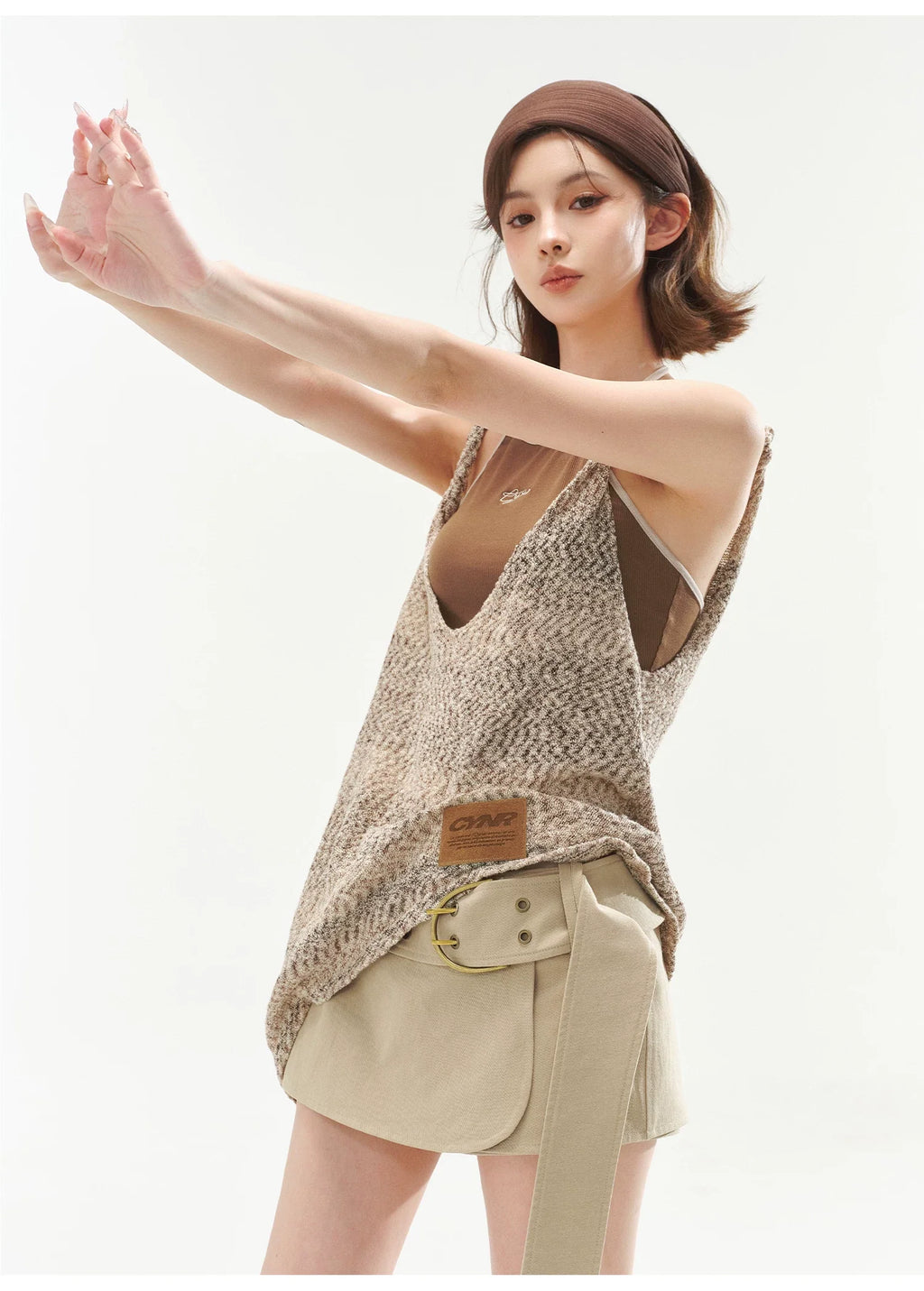 Halter Cami & Textured Sheer Cover-Up Set