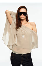 Matte Chiffon Cape Top