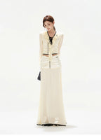 Chiffon Blouse & High-Waist Maxi Skirt Set