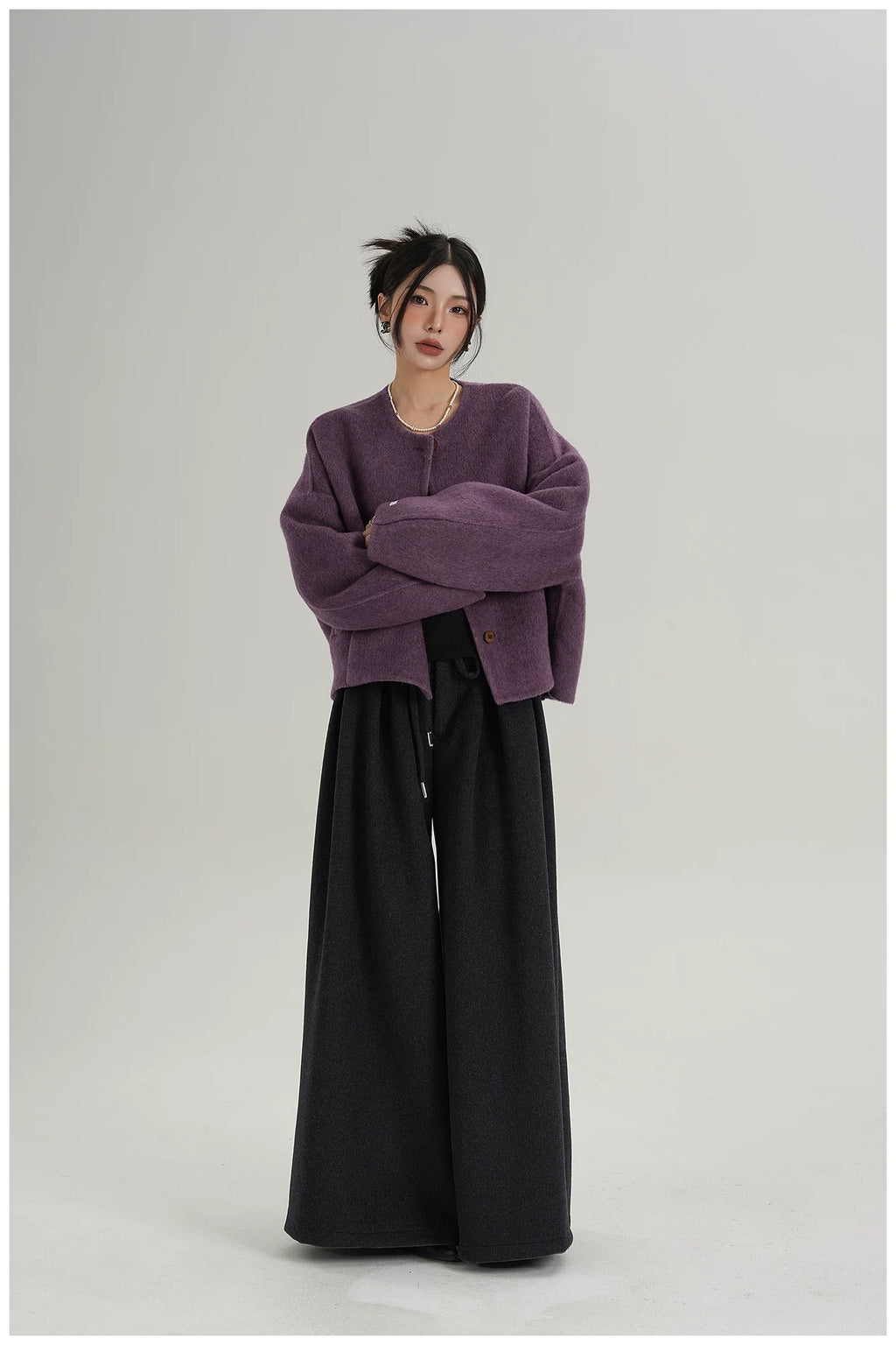 Relaxed-Fit Cropped Double-Faced Wool Jacket