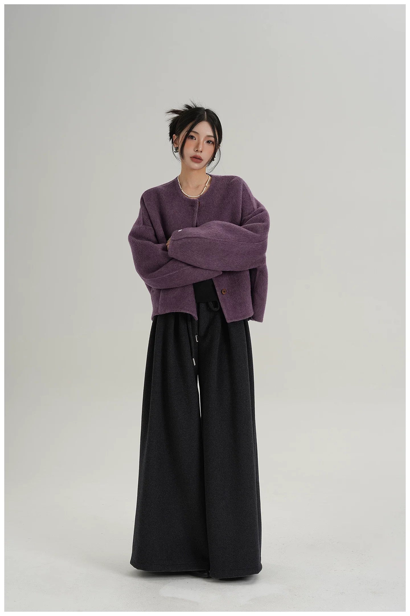 Relaxed-Fit Cropped Double-Faced Wool Jacket