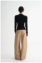 Neck Off-Shoulder Fitted Long Sleeve T-Shirt
