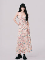 Floral French Vacation Slip Maxi Dress