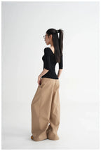 Lyocell Open-Back Fitted Mid-Sleeve T-Shirt