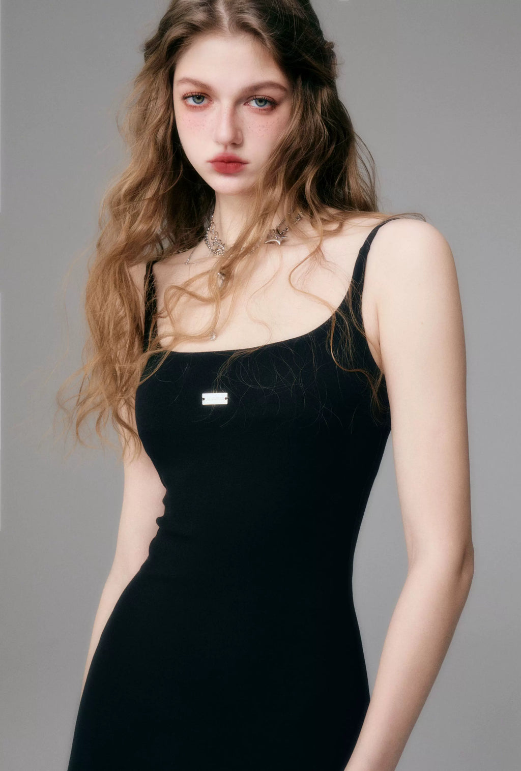 Minimal Long Knit Slip Maxi Dress
