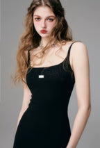 Minimal Long Knit Slip Maxi Dress