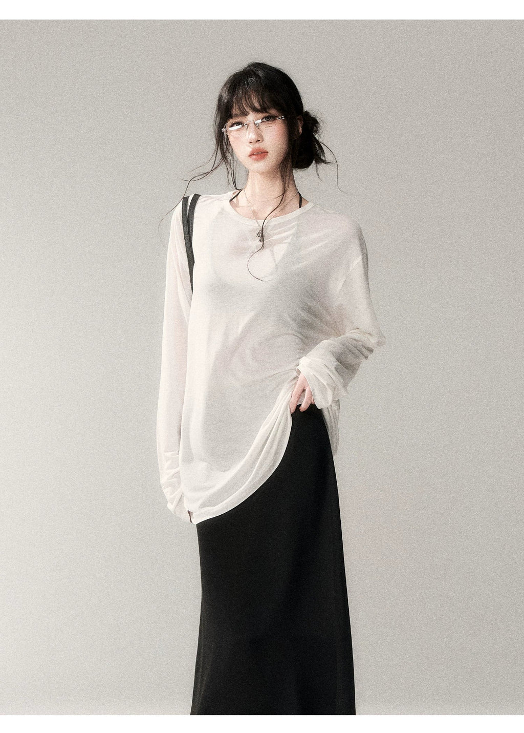 Luxe Lyocell Linen Relaxed Long Sleeve Tee