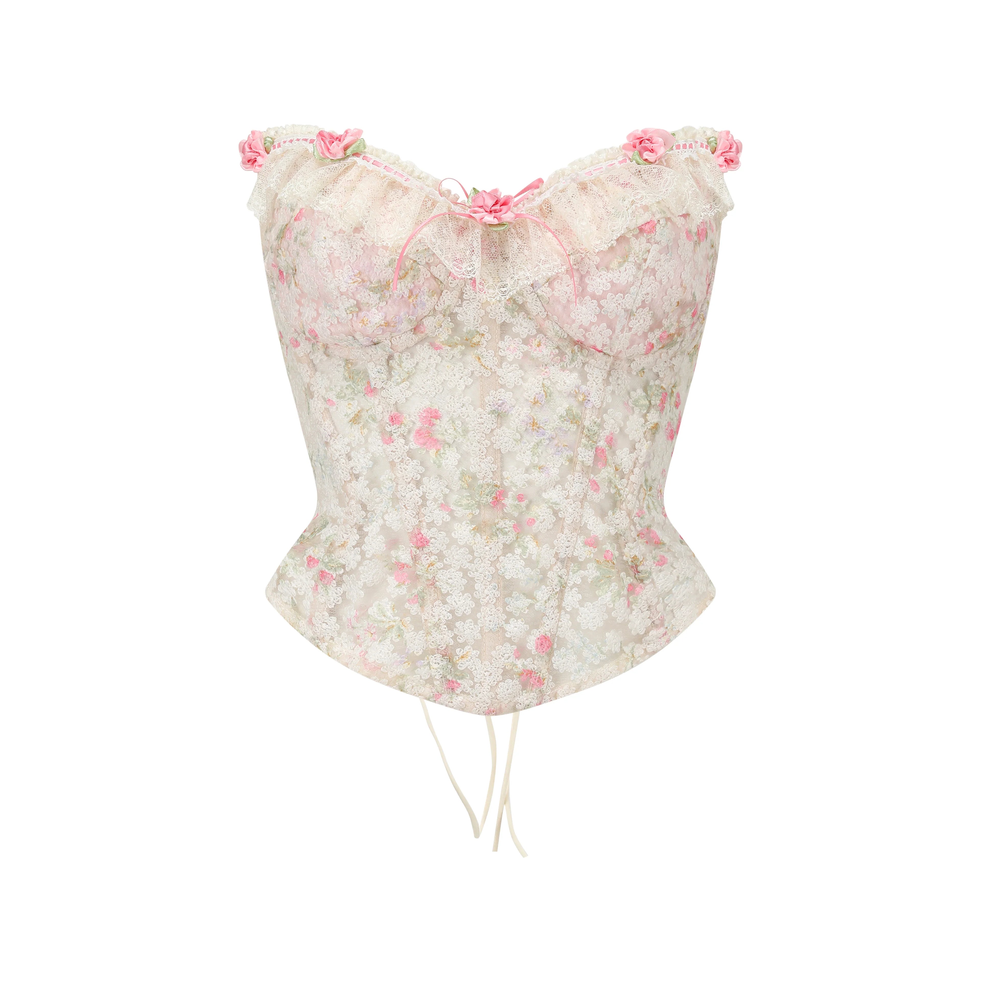 French Couture Lace Bustier & Skirt Set