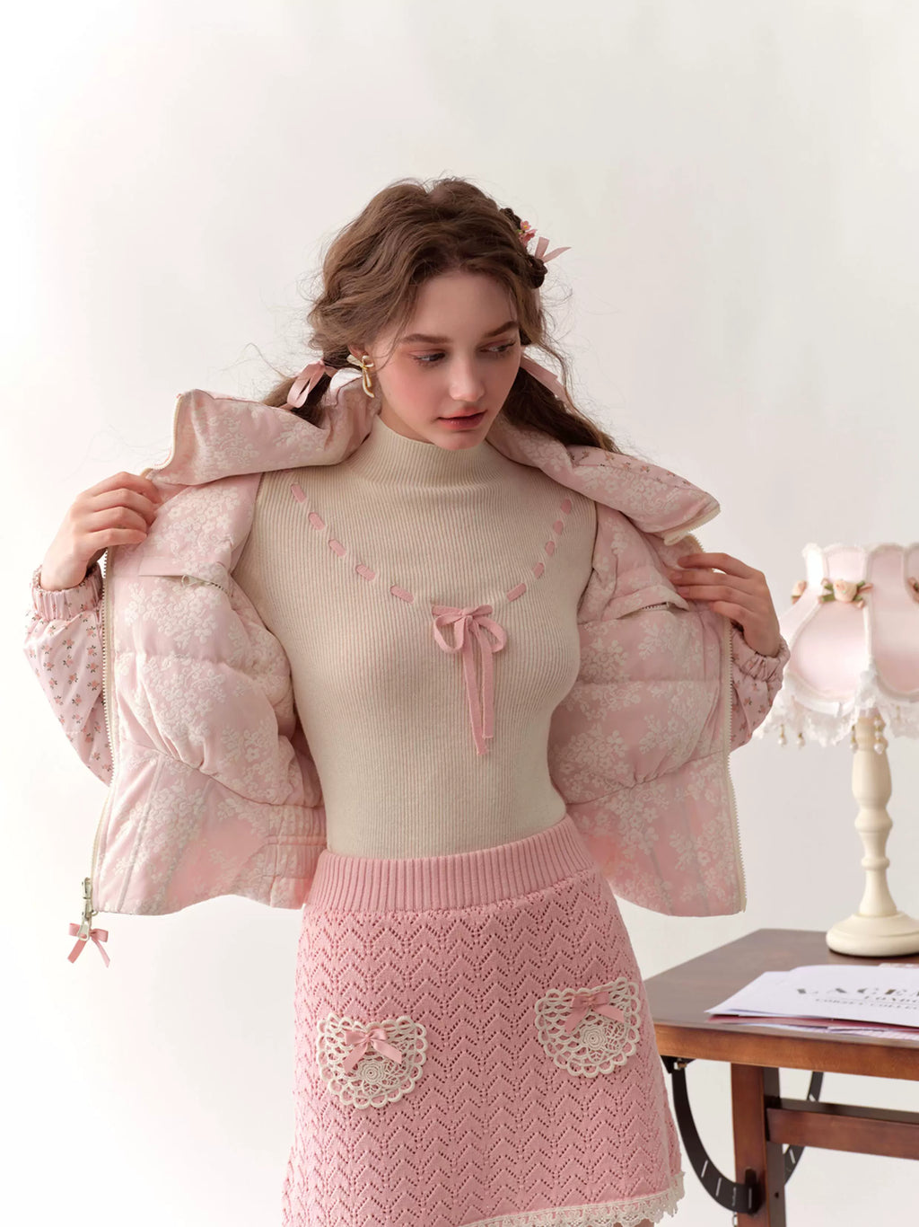 Berry Donut Reversible Cropped Down Jacket