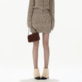 Wool Knit Cardigan & Mini Skirt Set