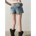 Faded Trace Vintage Distressed Denim Shorts