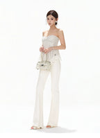 Polka Dot Lace Trim Vacation Two-Piece Set