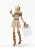 Mink Knit Off-Shoulder Dress
