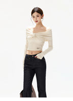 Twist Off-Shoulder Knit Mini Set