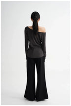Waist-Cinching Fitted Long Sleeve T-Shirt