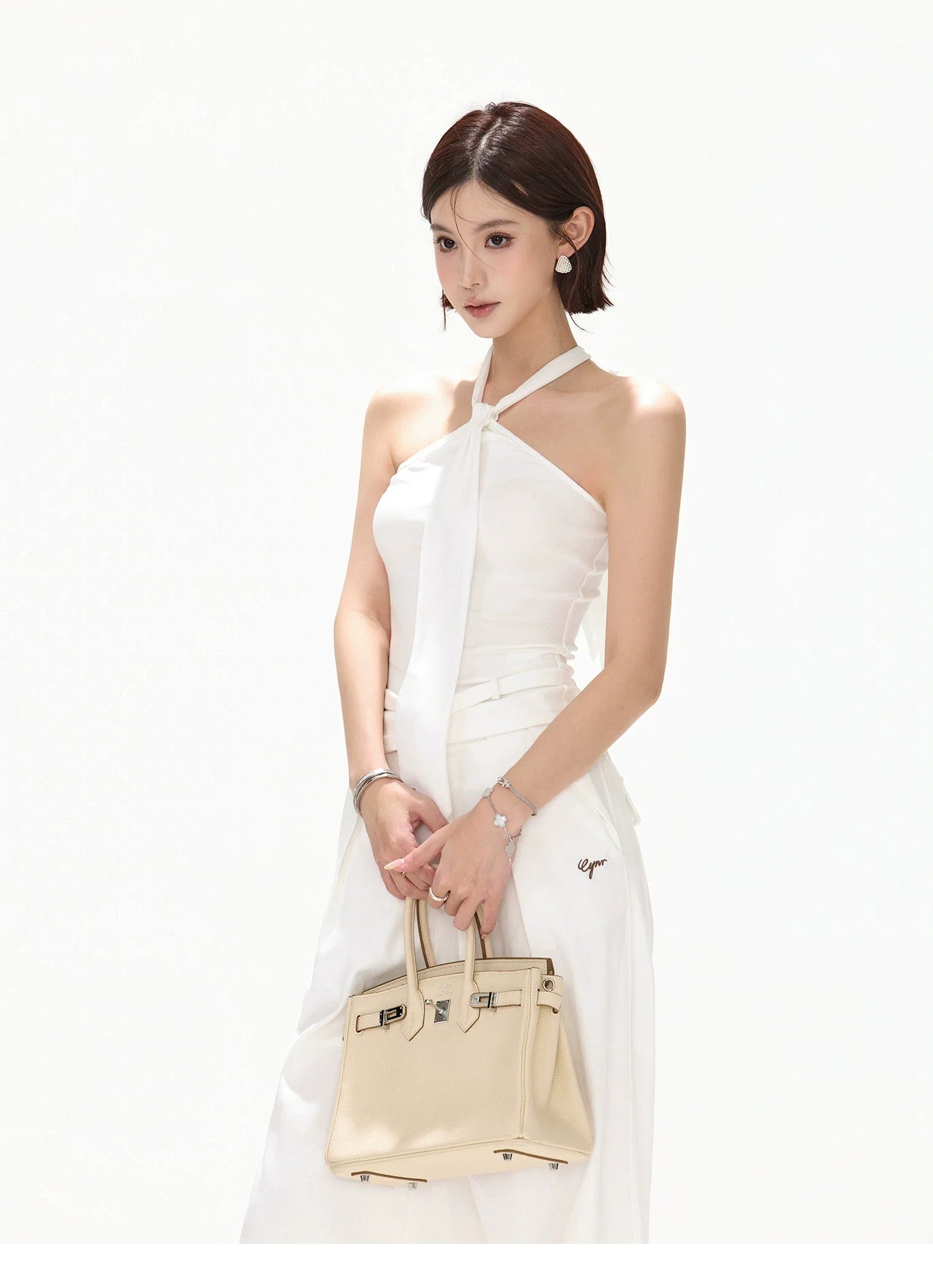 Relaxed Linen-Blend Wide-Leg Trousers