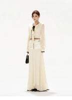 Chiffon Blouse & High-Waist Maxi Skirt Set
