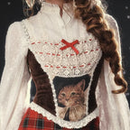 Christmas Night Corset Top & Plaid Skirt Set