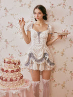 French Sweet Convertible White Short Dress