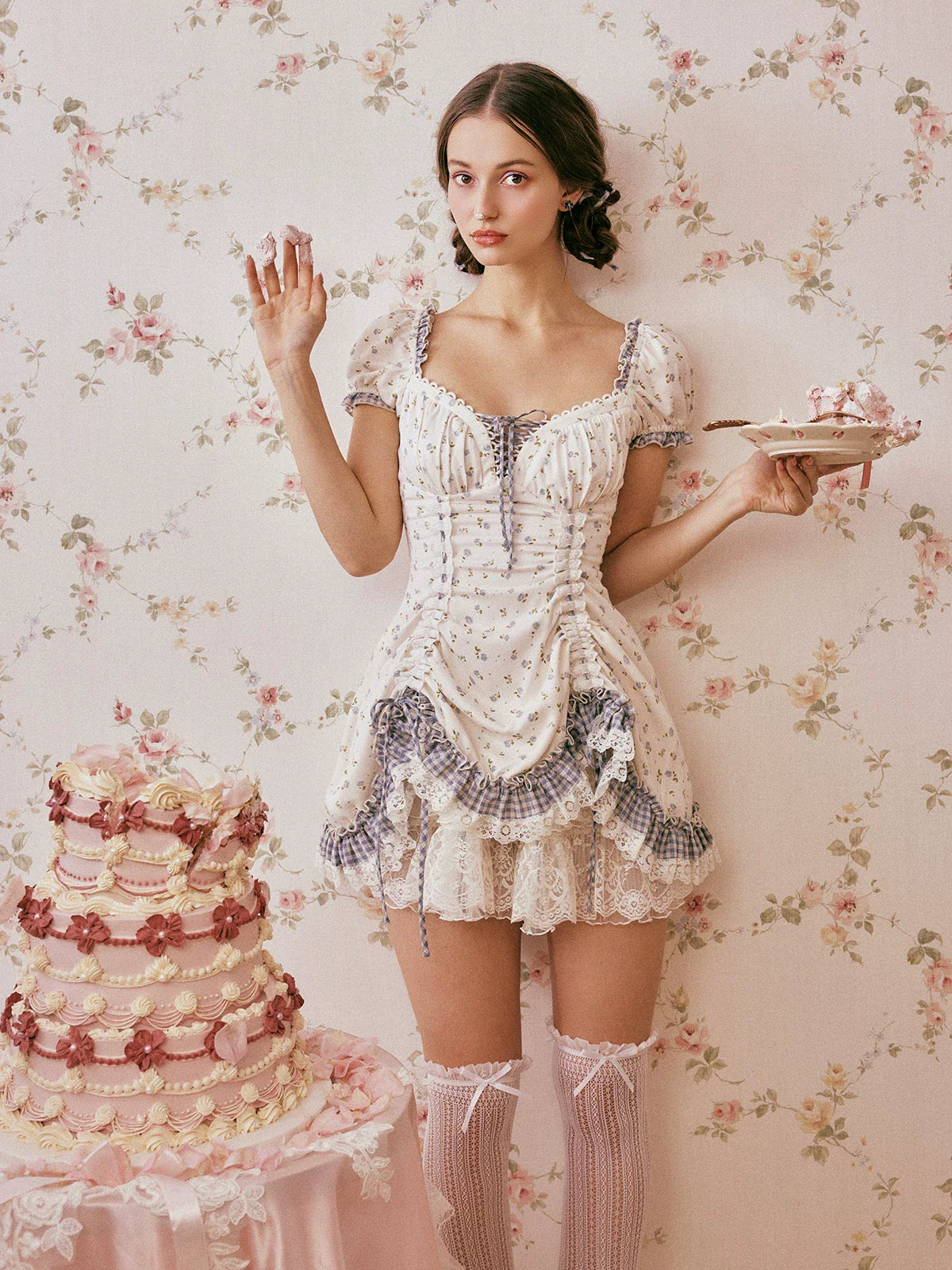 French Sweet Convertible White Short Dress