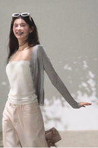 Linen Lace Trim Off-Shoulder Bandeau
