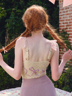 Vintage Crochet-Detail Purple Knit Slip Dress