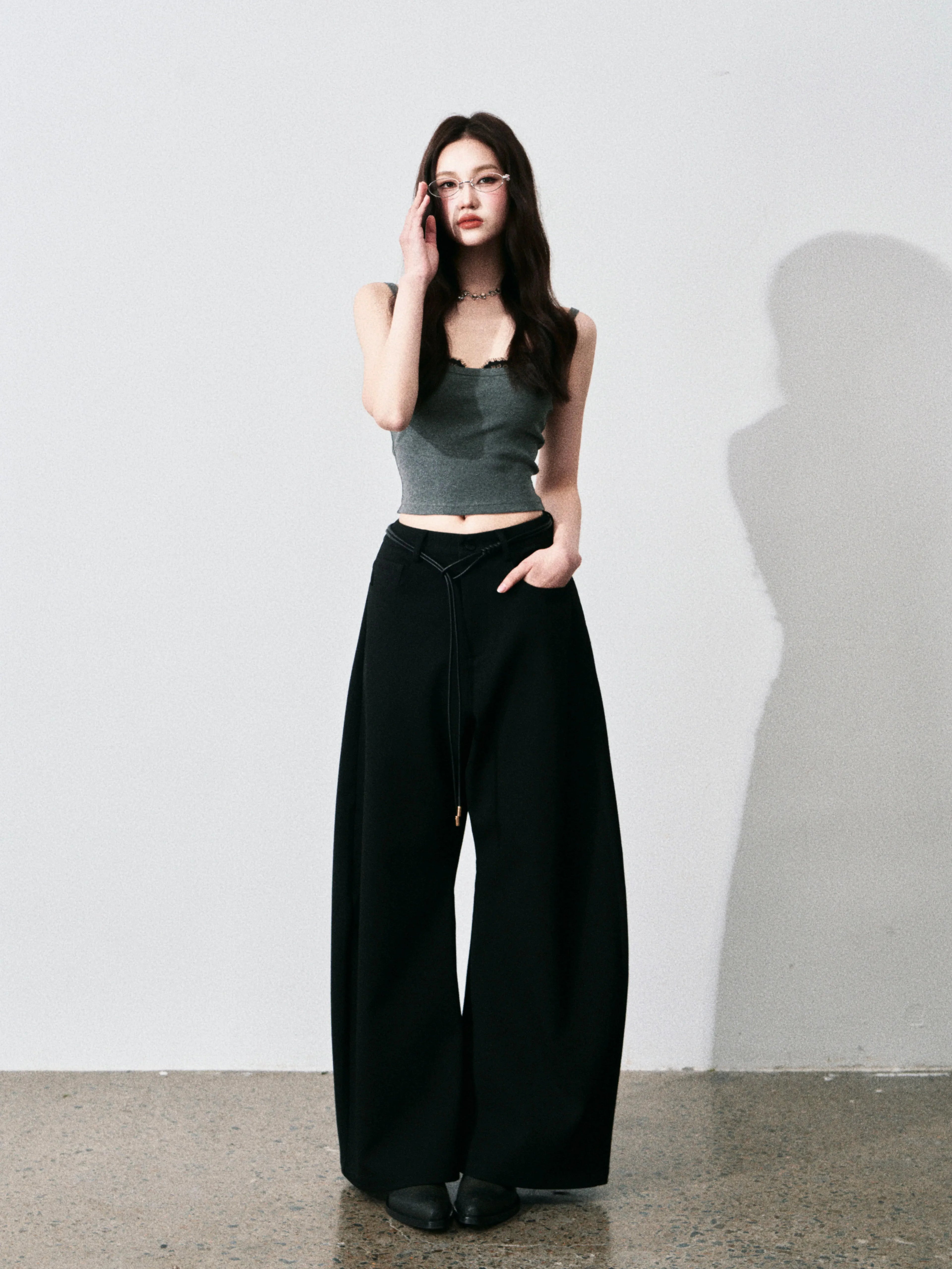 Contrast Lace Trim Slim-Fit Camisole