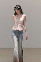 Valley Fog Vintage Washed Flared Jeans