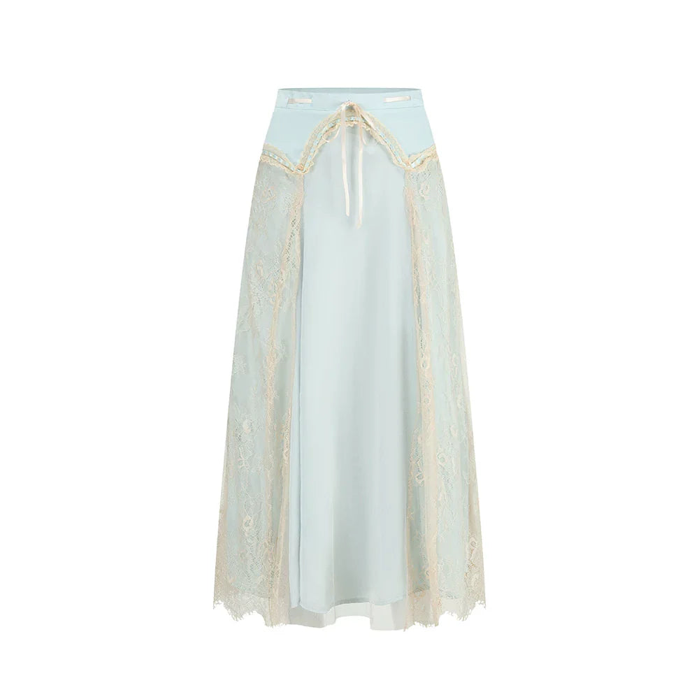 Blush Court Satin Corset Top & Midi Skirt Set