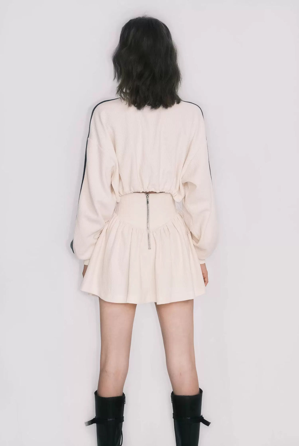 Tennis Waffle Sweatshirt & Mini Skirt Set