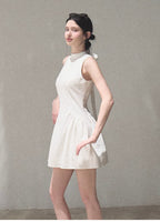 Vanilla Spring Halter Backless Dress