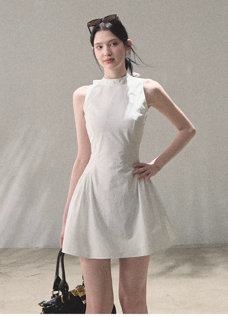 Vanilla Spring Halter Backless Dress