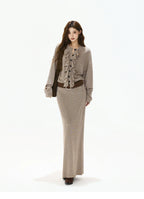 Logo-Embroidered High-Waist Knit Maxi Skirt