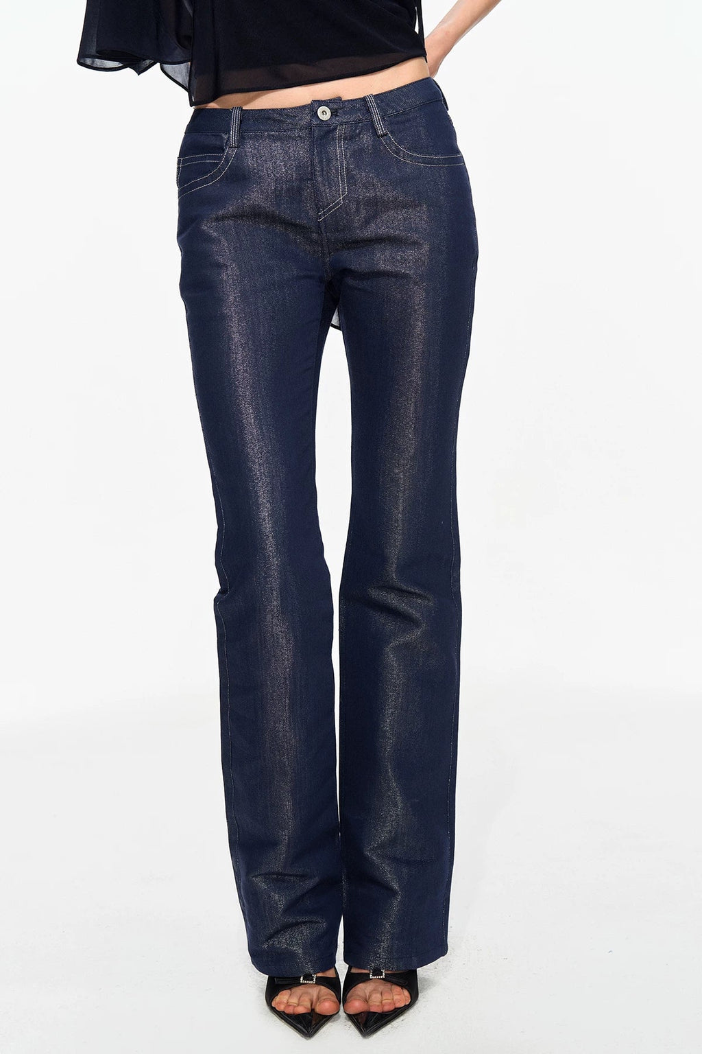 Pearl Sheen Flare Jeans