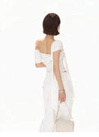 Minimalist Draped One-Shoulder Knit Top
