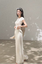 Bohemian Lace-Trim Off-Shoulder Fitted T-Shirt