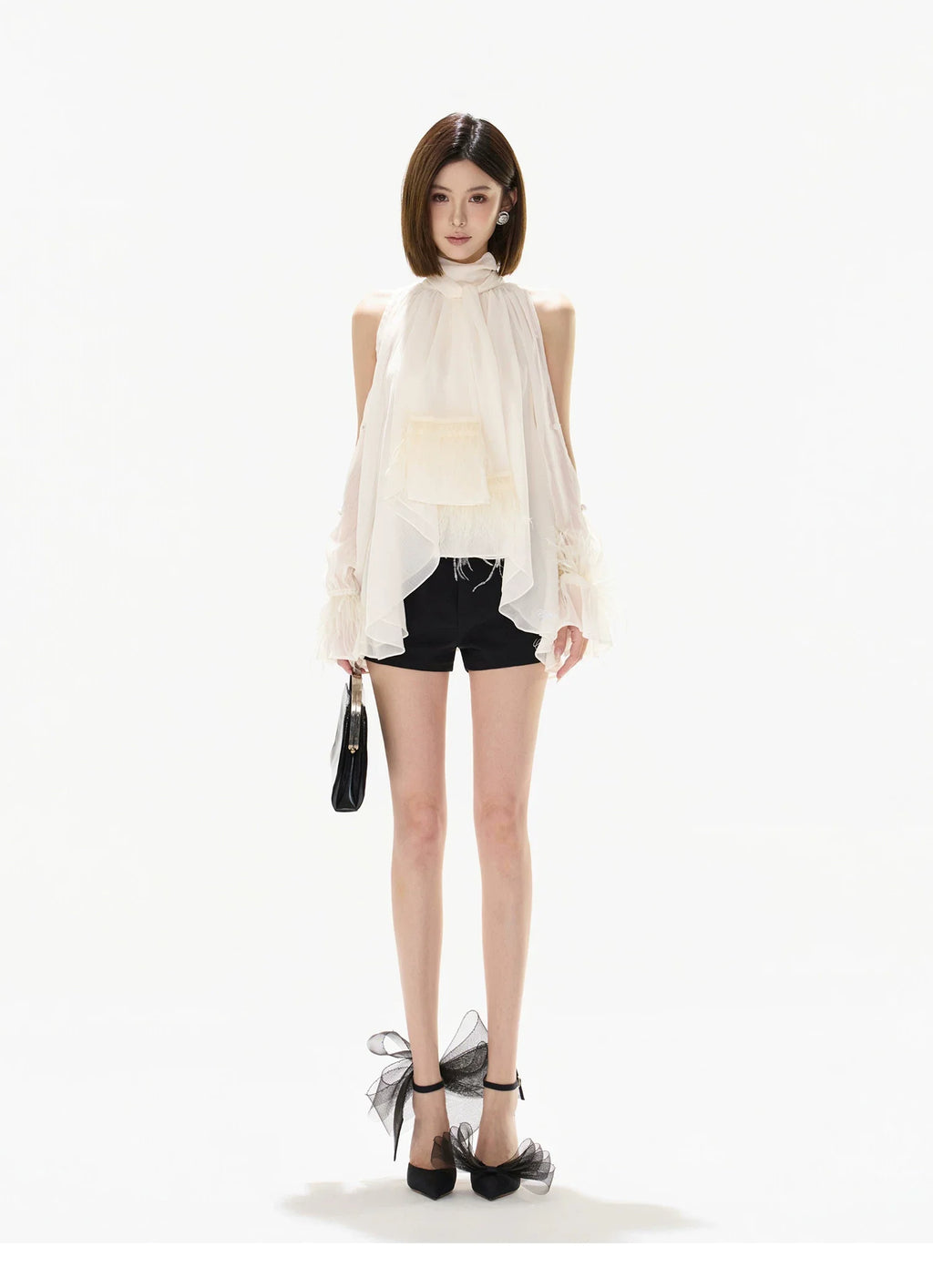 Vintage Court Halterneck Chiffon Sleeveless Blouse