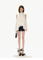Vintage Court Halterneck Chiffon Sleeveless Blouse