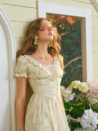Garden Tea Party Corset Floral Maxi Dress