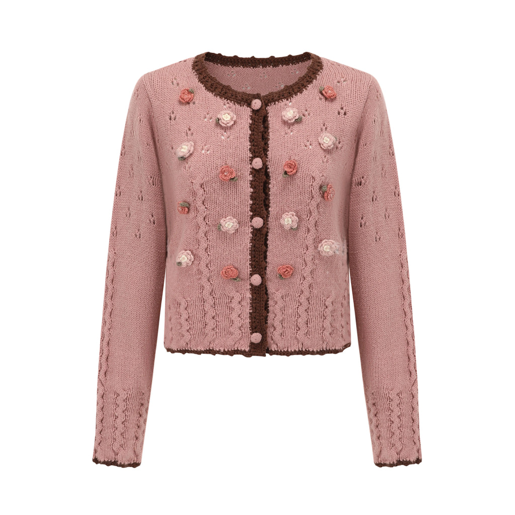 Floral Juliet Vintage Knit Dress & Cardigan Set