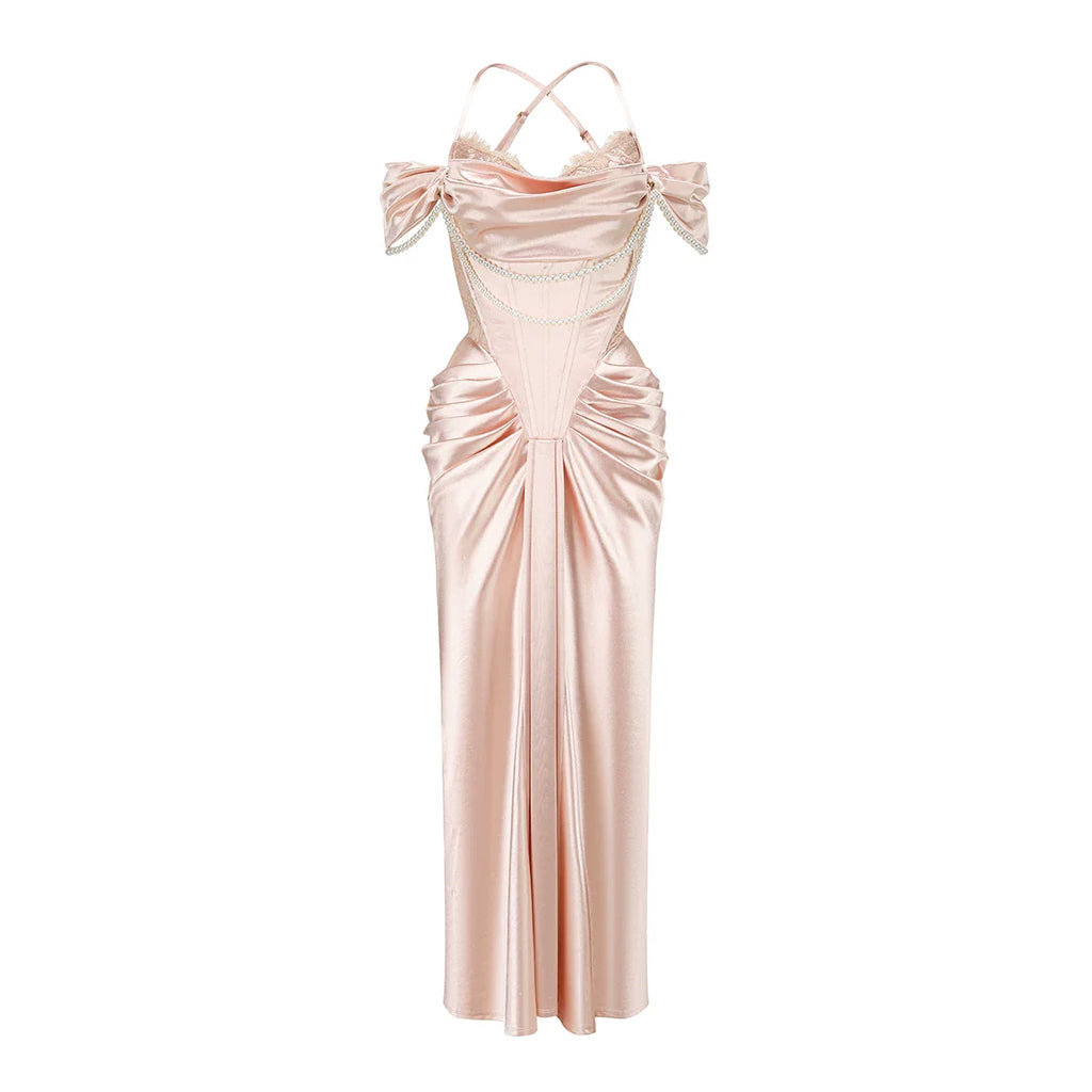 French Heiress Satin Corset Slip Dress