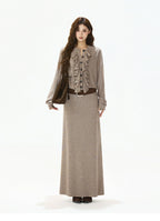 Logo-Embroidered High-Waist Knit Maxi Skirt