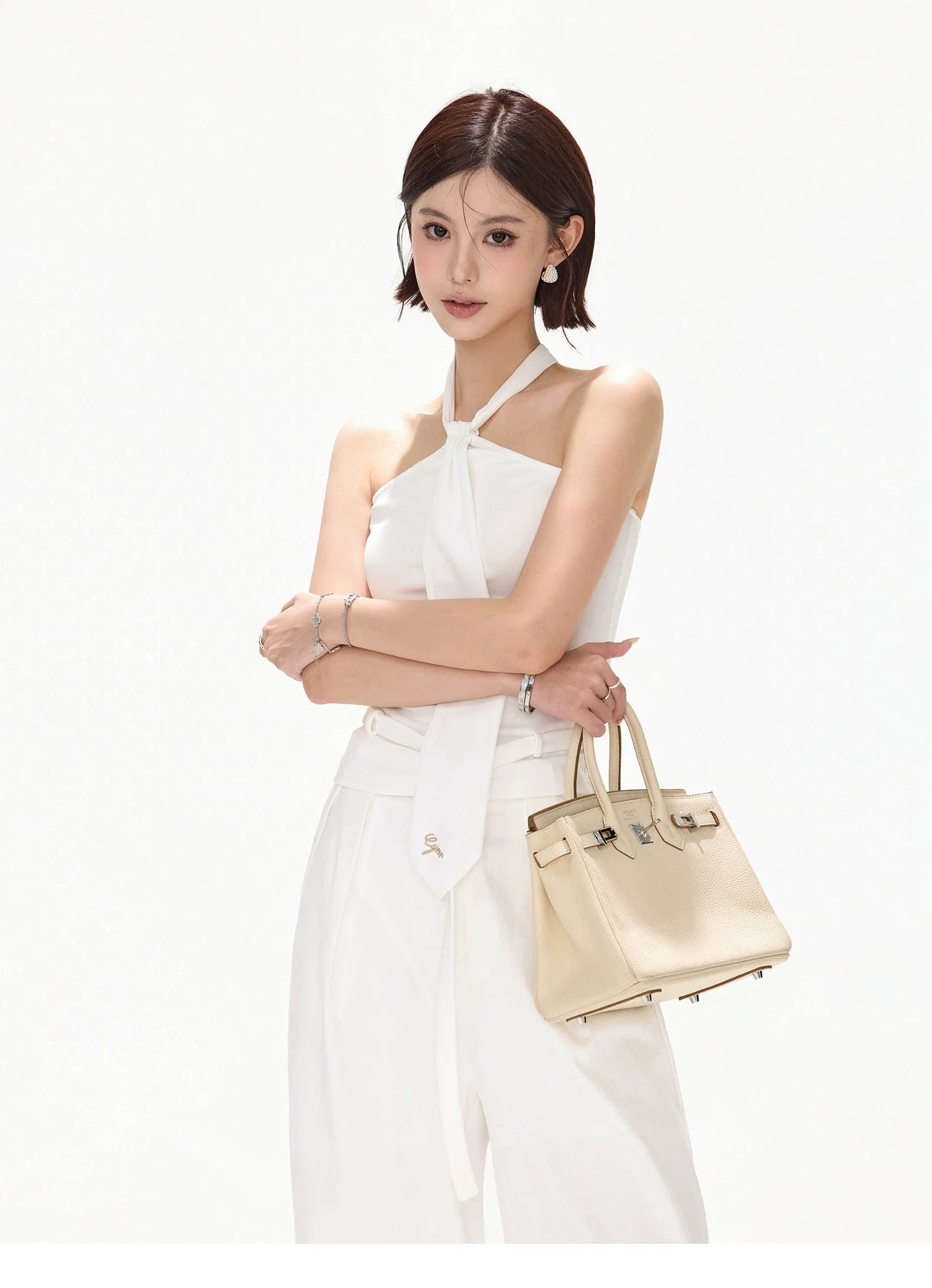 Relaxed Linen-Blend Wide-Leg Trousers