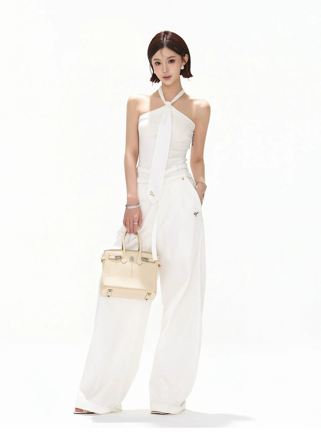 Relaxed Linen-Blend Wide-Leg Trousers