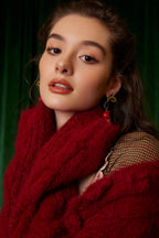 Hand-Crocheted Wool Knit Cardigan