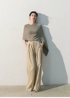 White Jade Asymmetric Draped T-Shirt