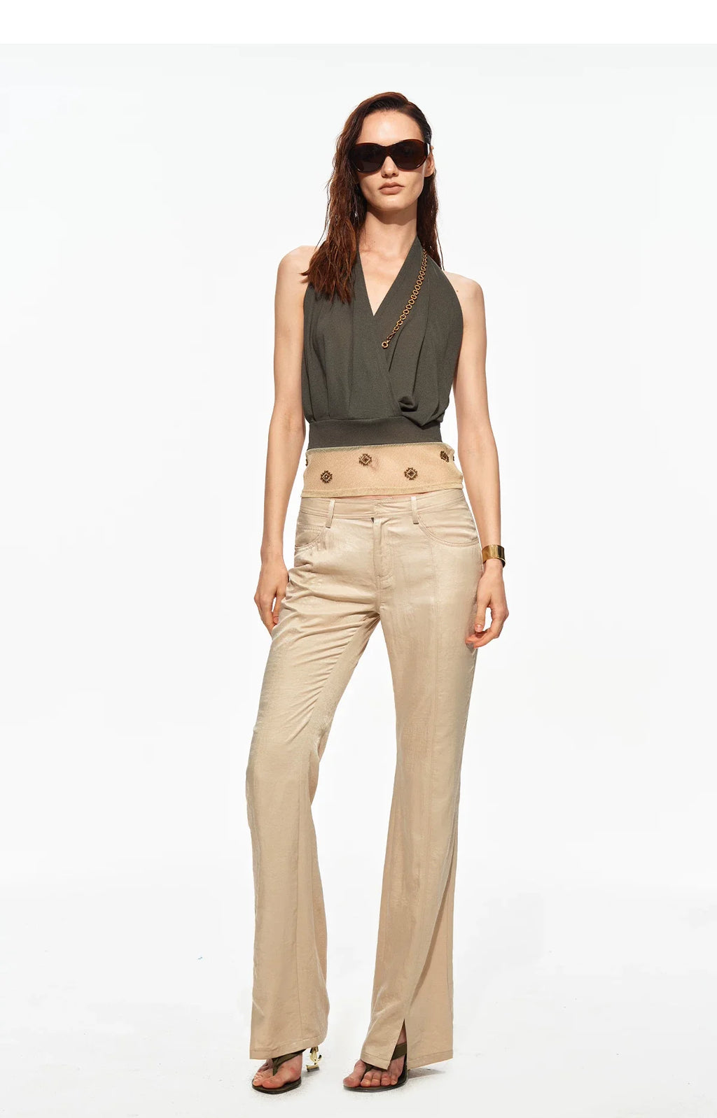 Acetate Beaded Halter Top